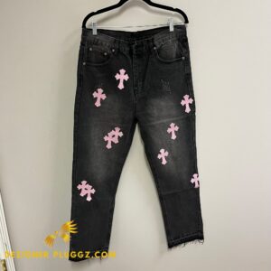 Chrome Hearts Pink Cross Jeans